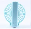 Fällbar handfläktar Batteristyrd uppladdningsbar handhållen Mini-fläkt Electric Personal Fans Hand Bar Desktop Fan med Retail Package