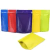 13x18 cm 50pcs/lot Matte Yellow Pure Aluminum Foil Zipper Lock Stand Up Dried Fruits Storage Bags Pure Mylar Foil Reusable Storage Pouch