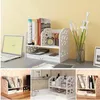 Free shipping Wood-plastic Board Small Size Two Rows Bookshelf White Storage Holders & Racks Home Storage bookshelf