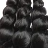 Meetu Loose Wave Human Hair 4 wiązki wątków z koronkowym czołowym zamknięciem nieprzetworzone splot Remy For Women Jet Black 828 cala 6313843