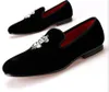 Bees Indian silk embroidery men velvet shoes fashion Men Loafers wedding and party male shoe Men Flats