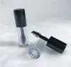 0.8ml Mini Clear Empty Mascara Tube Eyelash Cream Vial Liquid Bottle Sample Cosmetic Container with Leakproof Inner Black Cap SN1976