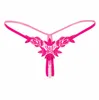 Kvinnor Sexiga Underkläder Öppna Crotch Panties Bekväm Beading Crotchless Lace Knickers Floral Thongs G-String Lace Briefs