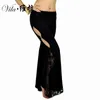 2018 New Professional Belly Dance Flank Openings Lace Trousers Pants latin dance women Pants dance costume pants