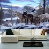 現代の家の改善カスタム3D写真の壁紙ライフの動物雪に覆われたオオカミの背景のための勉強室Papel de Parede