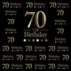 Happy 70th Birthday Photo Booth Backdrop Black Printed Stars Customized Texts Party Themed Custom Vinyl Photography Background