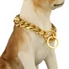 16-26 Dog Pet Collar Safety Anti-Lost Silver Chain Necklace Curb Cuba Link 316L Jewelder Jewelry Dog Supplies Wholesa309S