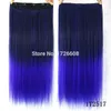 Dois tons ombre cabelos escuros com pontas vermelhas Fashion 5 clipes em uma peça extensões de cabelo 24 polegadas 60cm cabelo reto auburn para venda