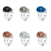 Fashion druzy drusy ring silver plated 6colors water drop geometry resin stone ring for women jewelry