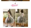 Szary Tulle Little Kids Flower Girl Dresses Crew Neck Koronki Aplikacja Zroszony Koraliki Larded Girls 'Pageant Krótkie Formalne Zużycie MC1715