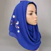 Laven 여성 인쇄 꽃 스카프 버블 시폰 여름 스카프 shawls hijab 이슬람 패션 긴 랩톱 스카프 머리띠 스카프 180 * 73cm S18101904