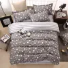 Yeni Tasarım Klasik Yatak Seti 3 Boyut Gri Mavi Çiçek Yatak Ketenleri 4pcs/Set Nevresim Kapak Seti Pastoral Yatak Sayfası AB Yan yorgan kapağı