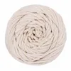 Hållbar 4mmx100m handgjorda dekorationer naturliga beige vit macrame bomull vridna sladd rep diy hem textil tillbehör hantverk