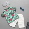 2 stücke Kleinkind Kinder Jungen Fashion Sets Blume Polo Shirt + Weiß Kurze Hosen Outfits Baumwolle Sommer Kleidung Set