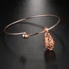 Rose Gold Drop Diffuser Armband Fashion Cage Pendant Charms Essential Oljeband Bracelet Locket Bangle Women's Party Smycken