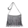 Celebrity Ryggs￤ckar Tassel Suede Fringe Leather Axel Messenger Handv￤ska Hobo Bag Women Tassels Clutch Purse