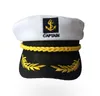 Barnfest kostym Yacht båt Ship Sailor Captain Hat Vuxna Vintage Skipper Cap Vit Röd Svart Julfavörer