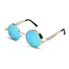 Helt nya 2023 Spegellins Runda Glasögon Goggles Steampunk Solglasögon Vintage Retro För män och kvinnor Hisper Eyewear