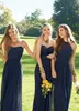 Yeni 5 Stilleri Ucuz Uzun Şifon Ülke Gelinlik Modelleri Işık Pembe Cabrio Stil Genç Nedime Beach Düğün Parti Elbise