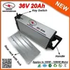 Deep Cycle 1000W Electrci Bike Battery 36V 20Ah Rear Rack Battery used 186502.0Ah cell & 30A BMS + 2A Charger FREE SHIPPING