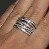 Vente en gros de bijoux de luxe de haute qualité en argent sterling 925 serti de saphir blanc marque CZ diamant femmes bague de fiançailles de mariage