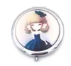 Chromed-Plated Custom Compact Mirry Purse Silver Pocket Mirror Favors 선물 대량 싸구려 # M070S 무료 배송