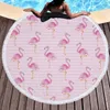 Фламинго печатных круглый кисточкой пляжное полотенце женщины Шаль скатерть для пикника коврики коврик для йоги круглый пляжное полотенце KKA4125