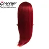 Pelucas PRMIER 8A Pelucas humanas de encaje completo Silky recta 100% Brasileño Virginal Hair Pink Rojo Púrpura Verde azul 10 Color Pelucas de encaje