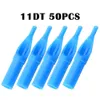 Permanente Make-Up Naalden Tips 50 Stuks 3DT 5DT 7DT 9DT 11DT Voor Tattoo Naald Tips Wegwerp Blauw Steriele Nozzle Tip plastic