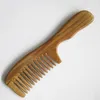 Peine de madera de sándalo hecho a mano, peine de madera de diente ancho, masajeador de cabeza Natural, peines para el cuidado del cabello, 1 Uds., New2555771