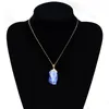 Crystal Quartz Healing Point Chakra Perle natürlichen Edelstein Halskette Original Anhänger Frauen Männer Schmuck vergoldet Ketten Erklärung Halsketten