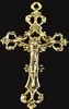 75pcs Antiqued Gold Floral Crucifix Cross Hangers A1299G