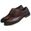 Качество Goodyear Welt Brown Brown Tan / Black Oxfords Mens Платье Натуральная Кожа Деловая Обувь Мужская Свадебная обувь