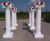 Hollow Filar Kwiat Design Roman Columns White Color Plastic Pillars Road Cytowany rekwizyty Ślubne Dekoracje WT075