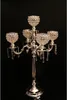 prodotto elegante centrotavola alto in metallo e candelabri in cristallo matrimonio oro, candelabro in argento decorazione a 5 bracci spedizione veloce