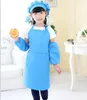 Christmas Gifts 3pcsset Children Kitchen Waists 12 Colors Kids Aprons with SleeveChef Hats for Painting Cooking Baking4707855