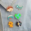 1Pc Cute Hedgehog Dog Record Goldfish Oops Design Metal Brooches Pins Enamel DIY Lovely Cartoon Hats Clips Gift
