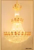 Led Modern Crystal Chandeliers Lights Filleture American Gold Chandelier Home Villa Hotel Big Crystal Droplight 3 White Light Color Dimmable