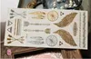 Hot Flash Metallic Temporary Tattoo Tattoo Supplies Gold Silver Waterproof Tatoo Jewelry Henna Tattoo Sticker Body Art