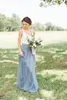 Two Pieces Formal Wedding Guest Dress Tulle Bridesmaid Prom Dresses A Line Floor Length Maid Of Honors Dresses5518139