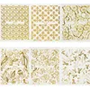 20 Sheets Altın 3d Nail Art Etiketler Hollow Çıkartmaları Karışık Tasarımlar Yapıştırıcı Çiçek Nail İpuçları Süslemeleri Salon Aksesuarı