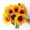 Artificial Sunflower Simulation Yellow Single Stem Silk Sunflower 30cm Long for Home Party Wall Decorations