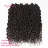 Hot Sell Ombre Color Goddess Locs Hair Marley Braiding Hair Extensions 18Inch Crochet Braids Wave Curly för Kvinnor Curl Syntetisk presentkrok