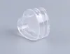 Contenitori per campioni in plastica trasparente a forma di cuore da 4 g Mini barattolo PS con coperchio Contenitore vuoto per imballaggio cosmetico SN1324