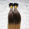 Ombre Couleur #TB/27 1g/s 16" 18" 20" 24" Remy Extension de Cheveux Humains à Pointe Plate Couleur Fusion 100% Européenne Extension de Cheveux Humains Kératine 100G