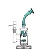 Purple green Glass hookah bong fab egg smoking water pipe with showerhead perc oil rig 14 mm female joint