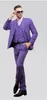 Sunshine Energetic Purple Groom Tuxedos Notch Lapel Center Vent Men's Wedding Suit Holiday Prom Blazer(Jacket+pants+tie+Vest)NO:03