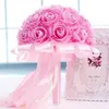 simulation roses Bridal Wedding Bouquet Wedding Decoration Artificial Bridesmaid Flower Lace Bride Holding Flower