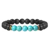 JLN Lava Rock Bracelet Yoga Energy Stone 8mm lapislazuli Ojo de tigre Puissance Perles Bracelet Pour Homme Bijoux