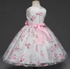 Nuovi bambini ragazze abito floreale senza maniche fiori stampati in pizzo tulle tutu vestito da partito bambini principessa abiti da ballo W1358799615